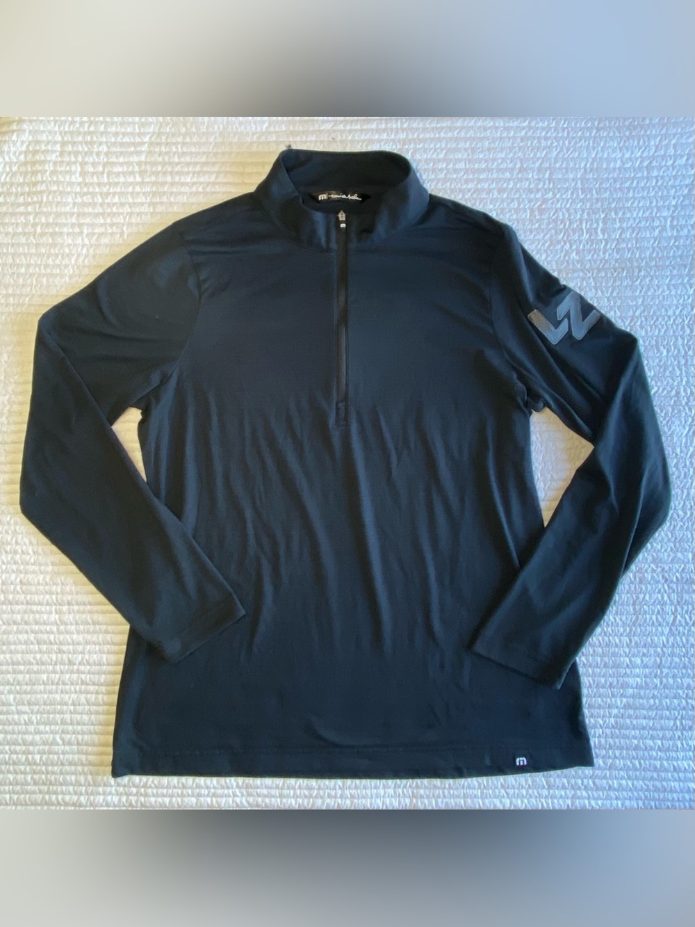 Travis Mathew Men's Black Long-Sleeve Half-Zip Performance Pullover